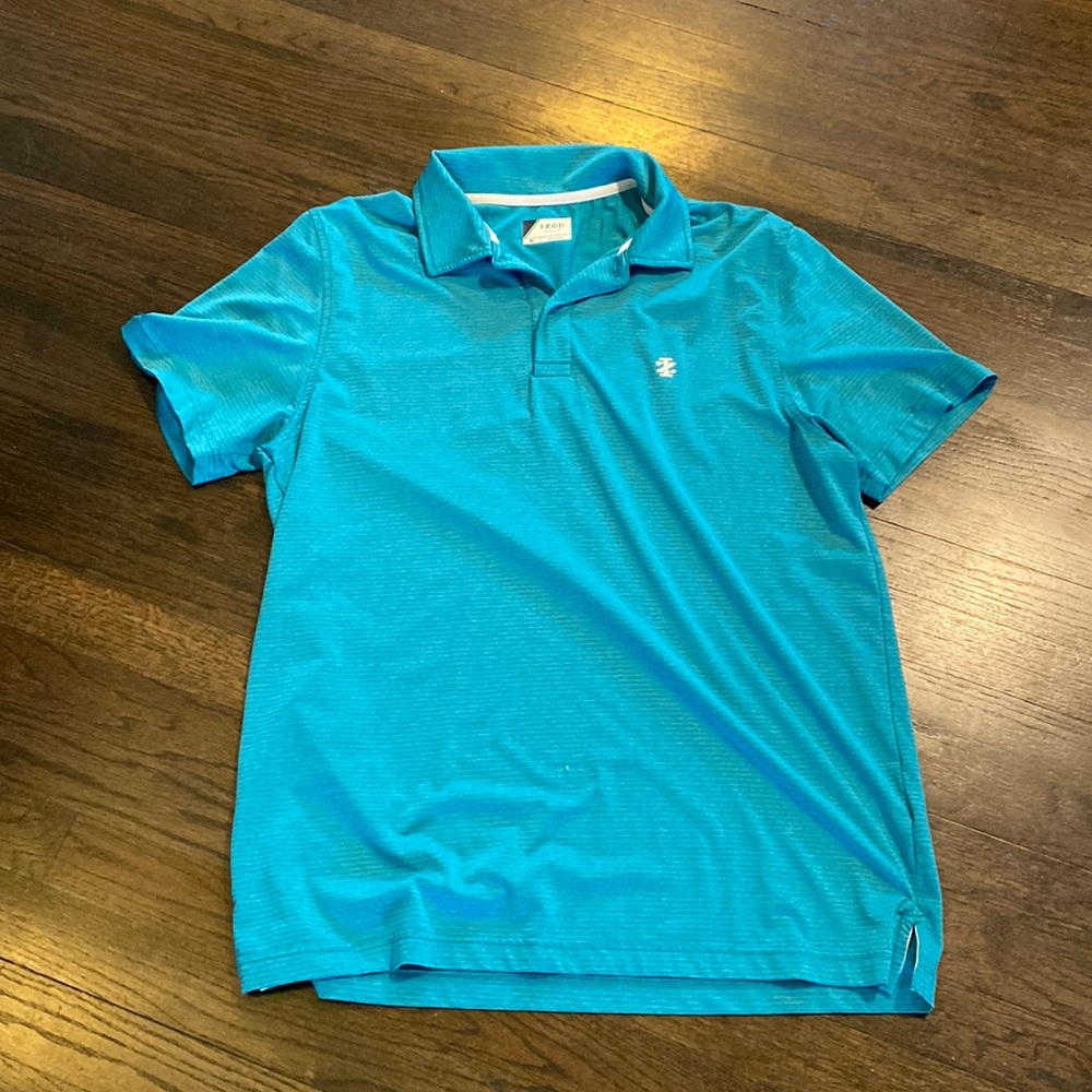 Izod Golf Blue Polo Shirt medium M GUC